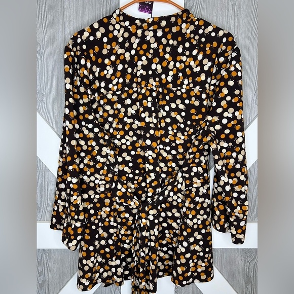 394. Croft and barrow womenās stretch blouse with tie STUNNING autumn colors - Picture 3 of 12